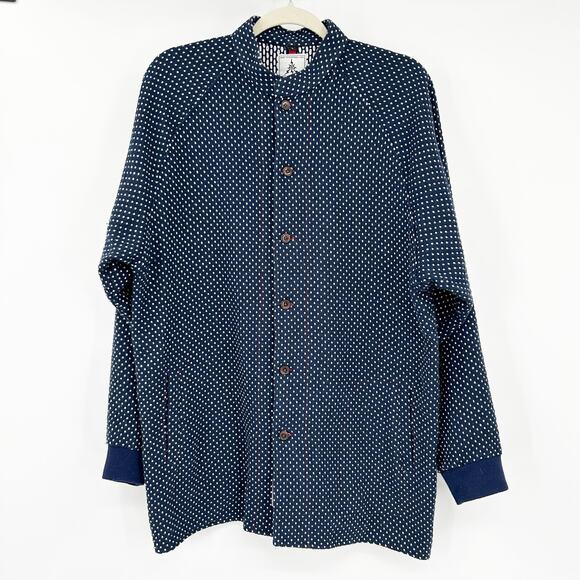 Faze Apparel Mens‎ Polka Dot Wool Blend Button Up Shirt Jacket Shacket Size L - Picture 1 of 6